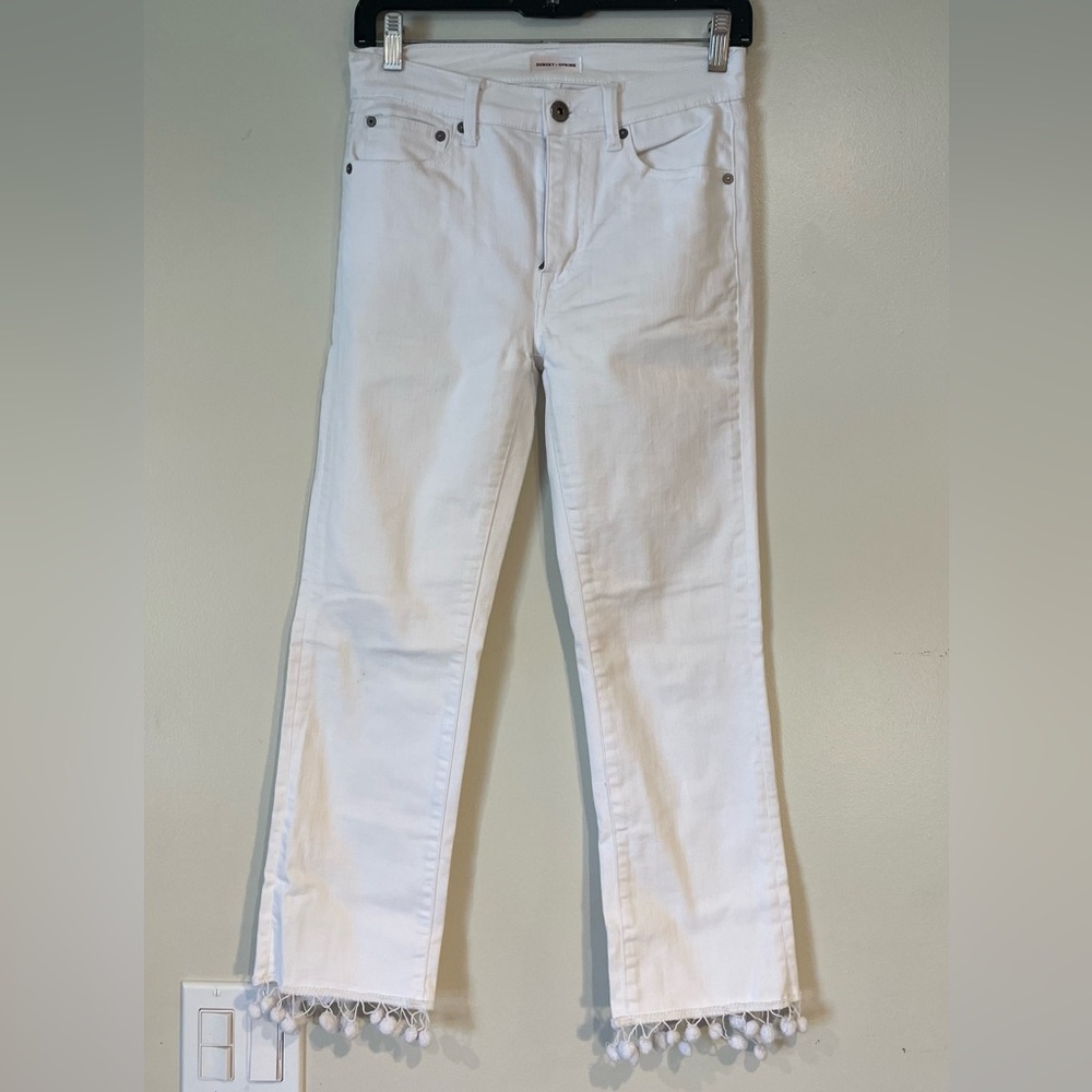 Elegant White Straight Leg Women's Pants